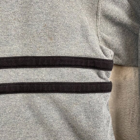 Timberland Mens Sweatshirt Small Gray Striped Crewneck Long Sleeve Pullover Logo - Picture 8 of 9